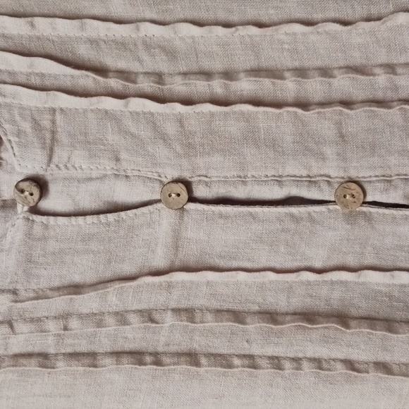 LUNGO L'ARNO Linen Beige Button Down  Top Size M - Picture 4 of 11